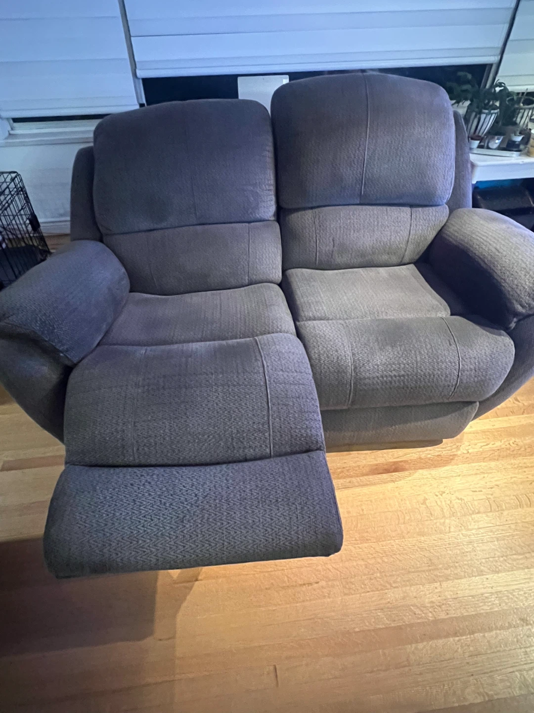 Grey Fabric Loveseat Recliner - photo 3