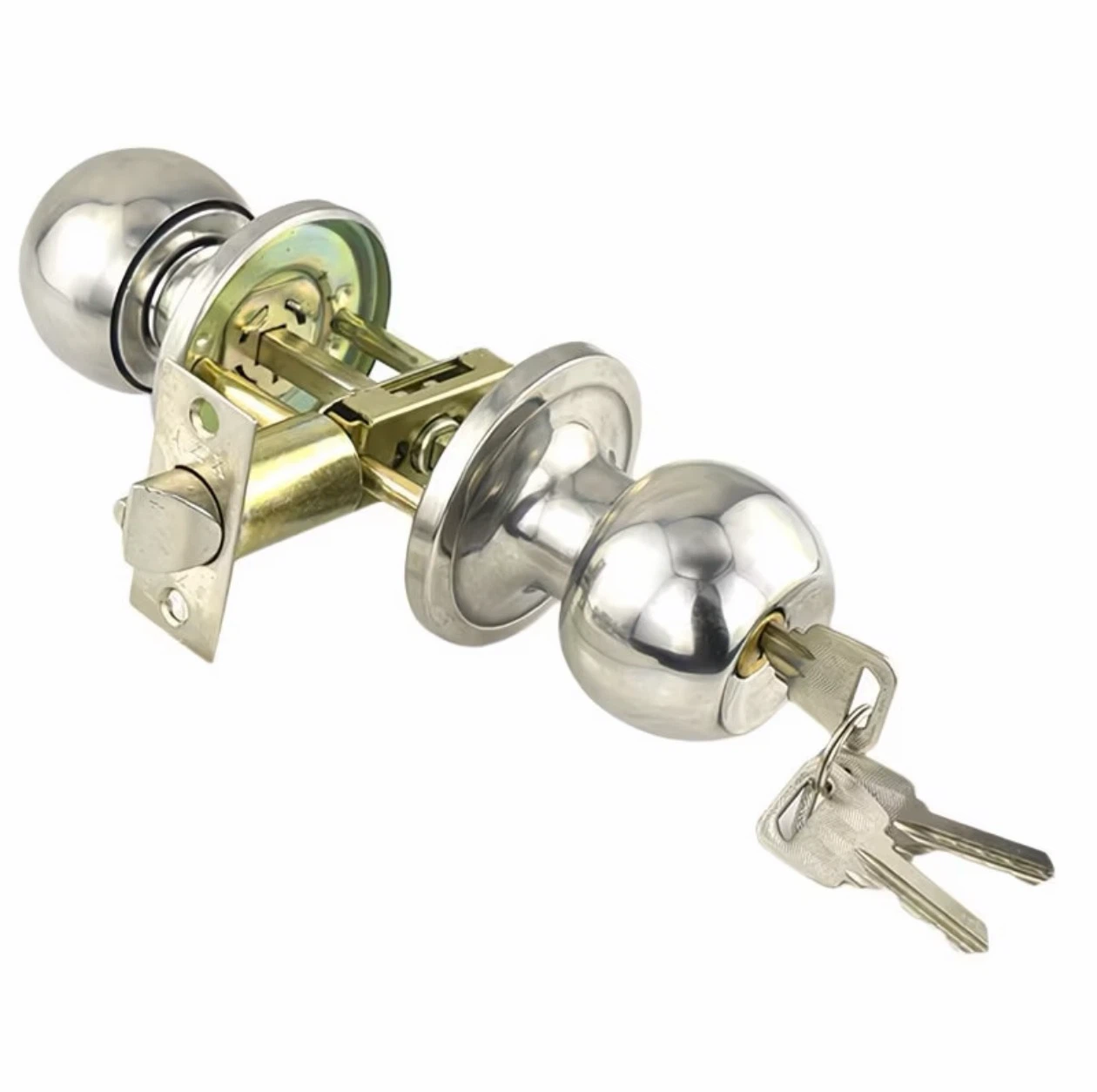 Stainless Steel Keyed Entry Door Knob Set