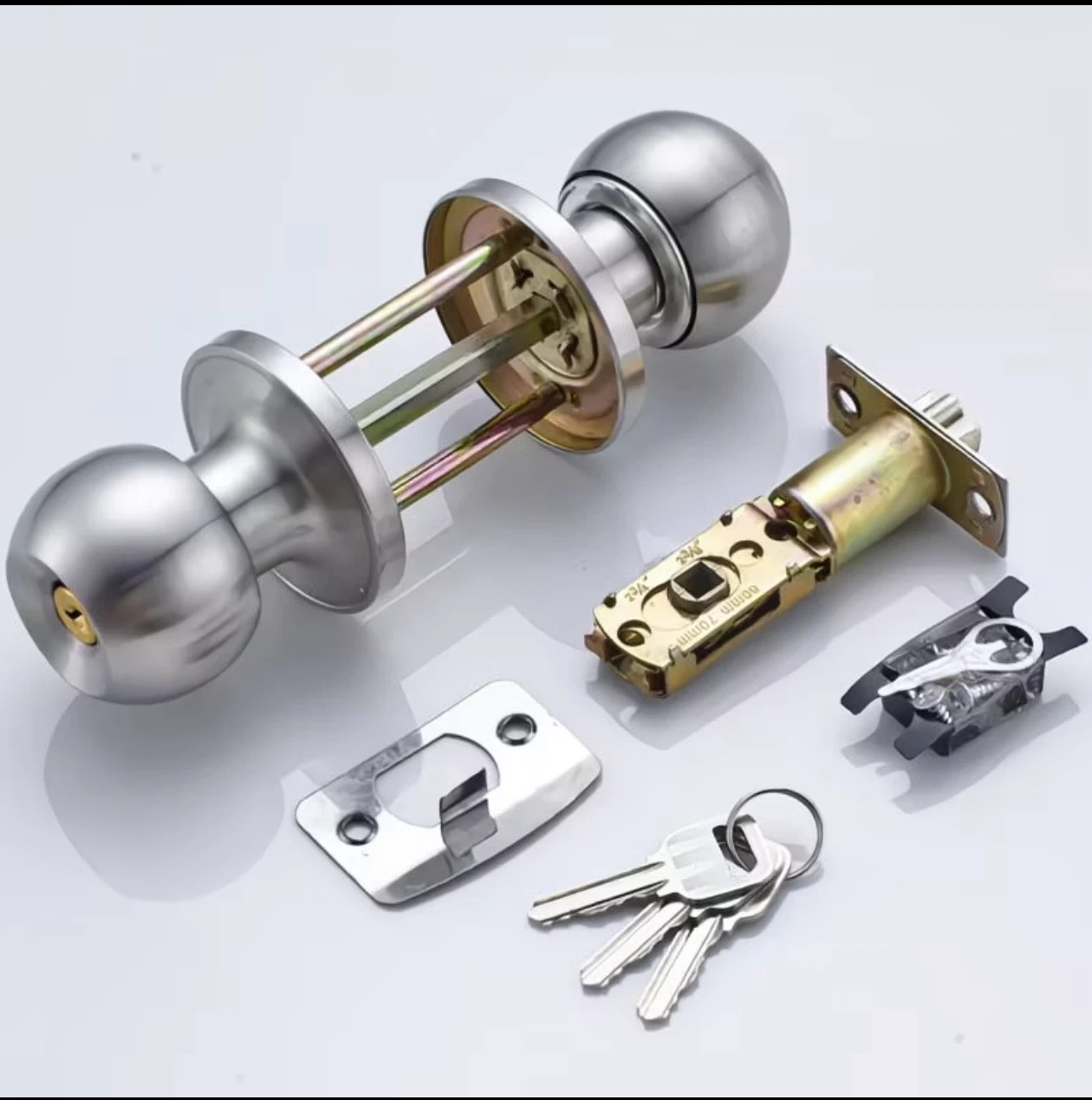 Stainless Steel Keyed Entry Door Knob Set - photo 2
