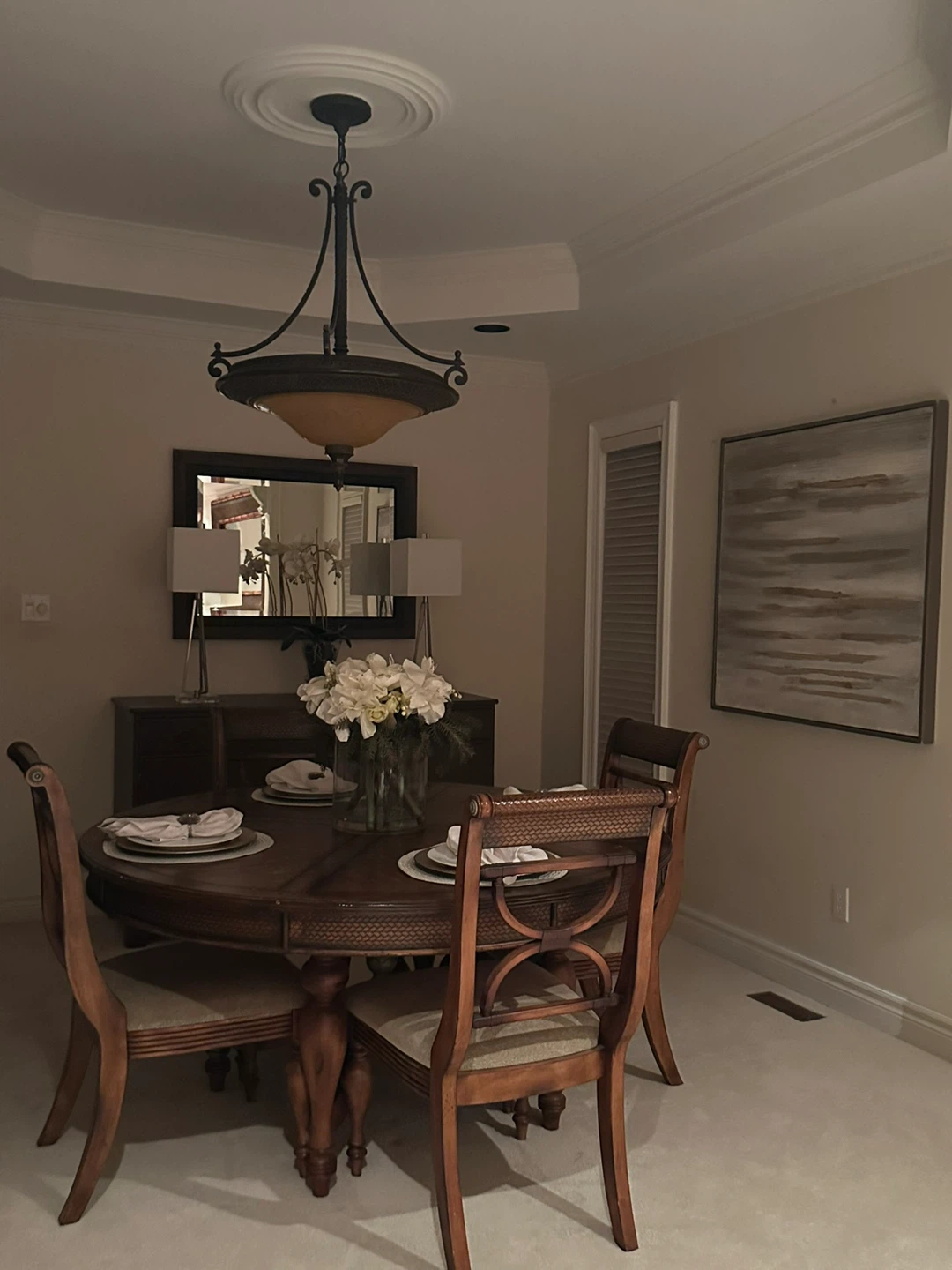 Round wooden dining table set - photo 4