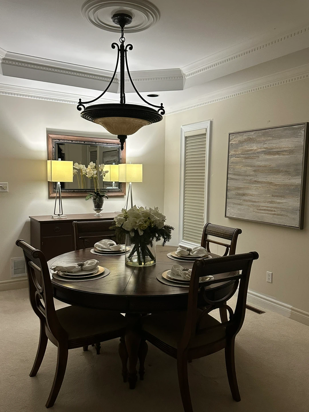 Round wooden dining table set - photo 5
