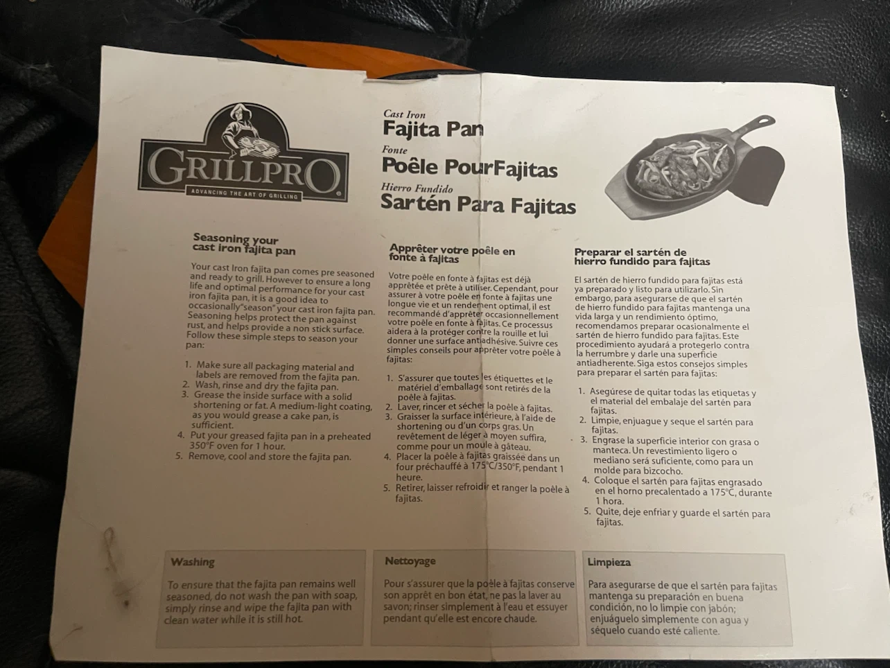 GrillPro Cast Iron Fajita Pan