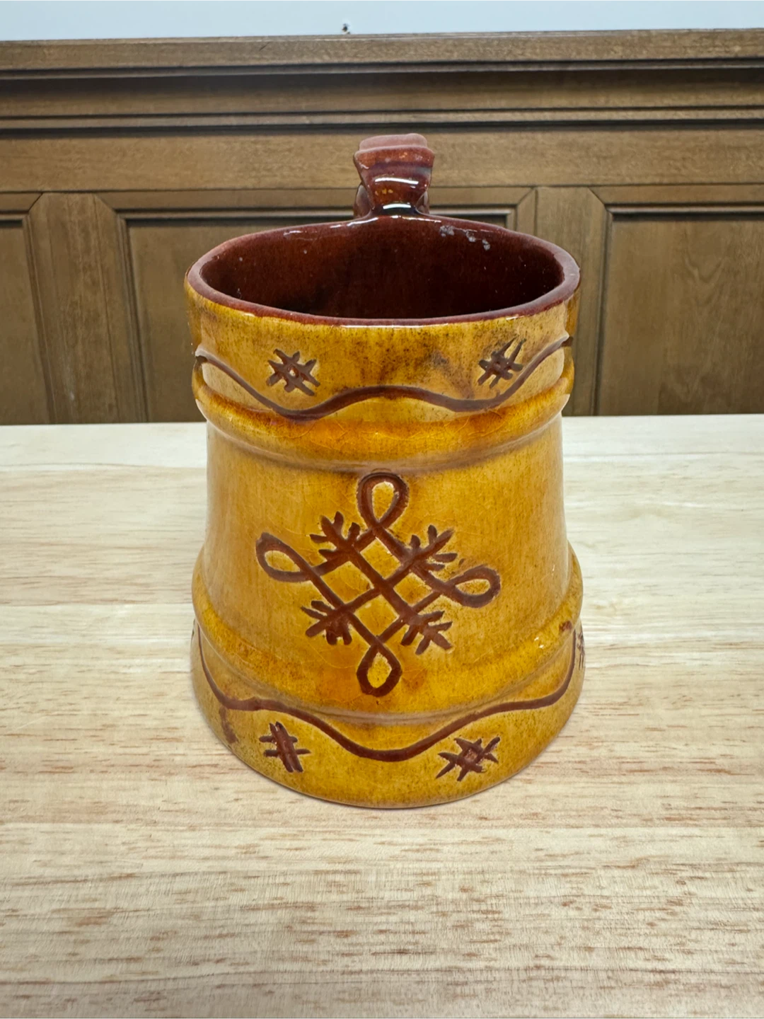 Vintage Ceramic Mug with Rooster Handle