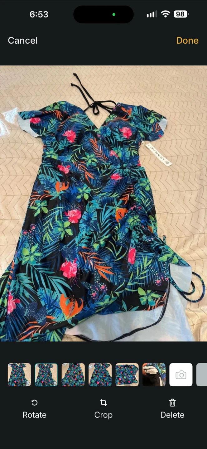 LIUMILAC Tropical Print Wrap Dress