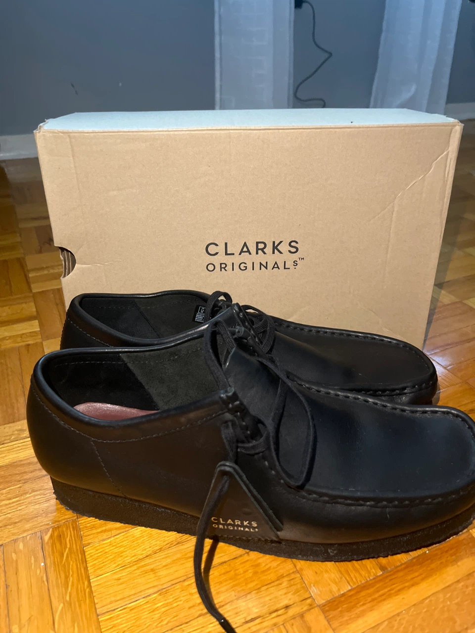 Clarks Originals Wallabee Black Leather Shoes