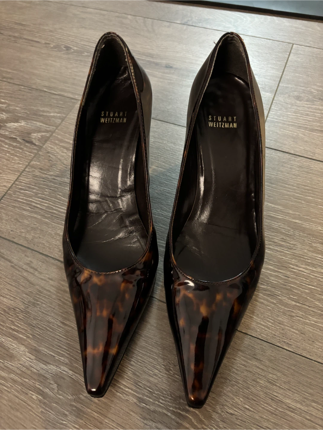 Stuart Weitzman Tortoiseshell Pointed Toe Pumps - photo 2
