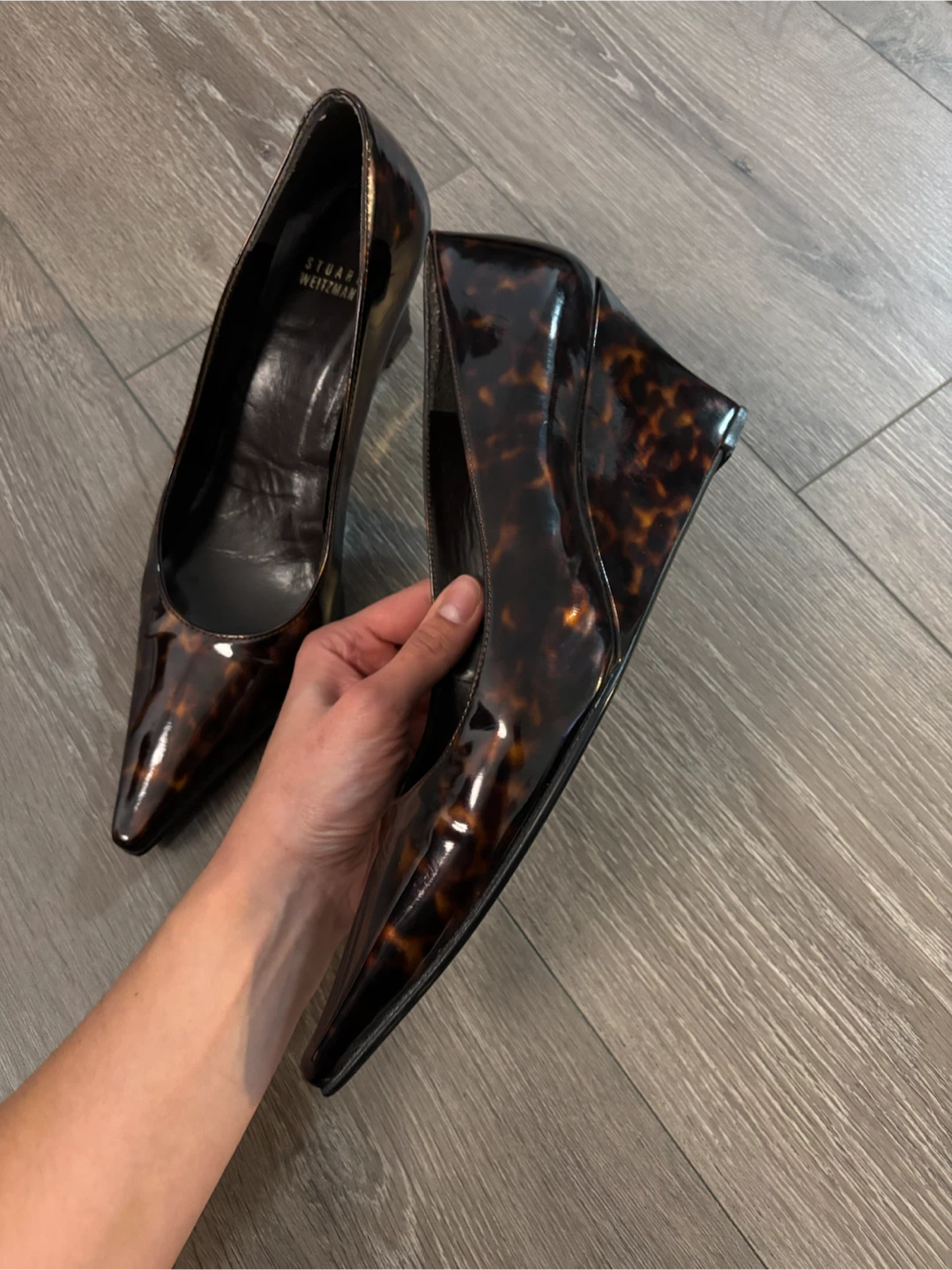 Stuart Weitzman Tortoiseshell Pointed Toe Pumps - photo 3