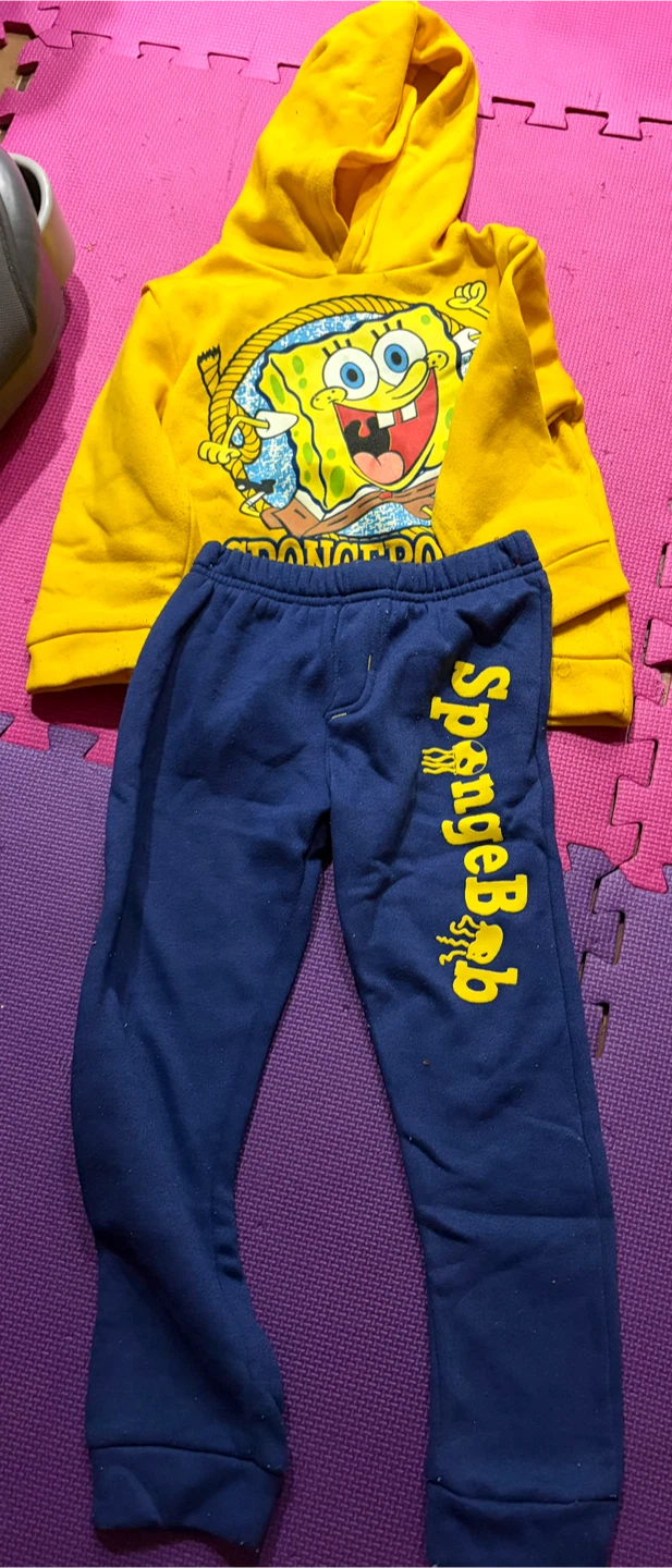 SpongeBob SquarePants Hoodie and Pants Set ~ Size 5T