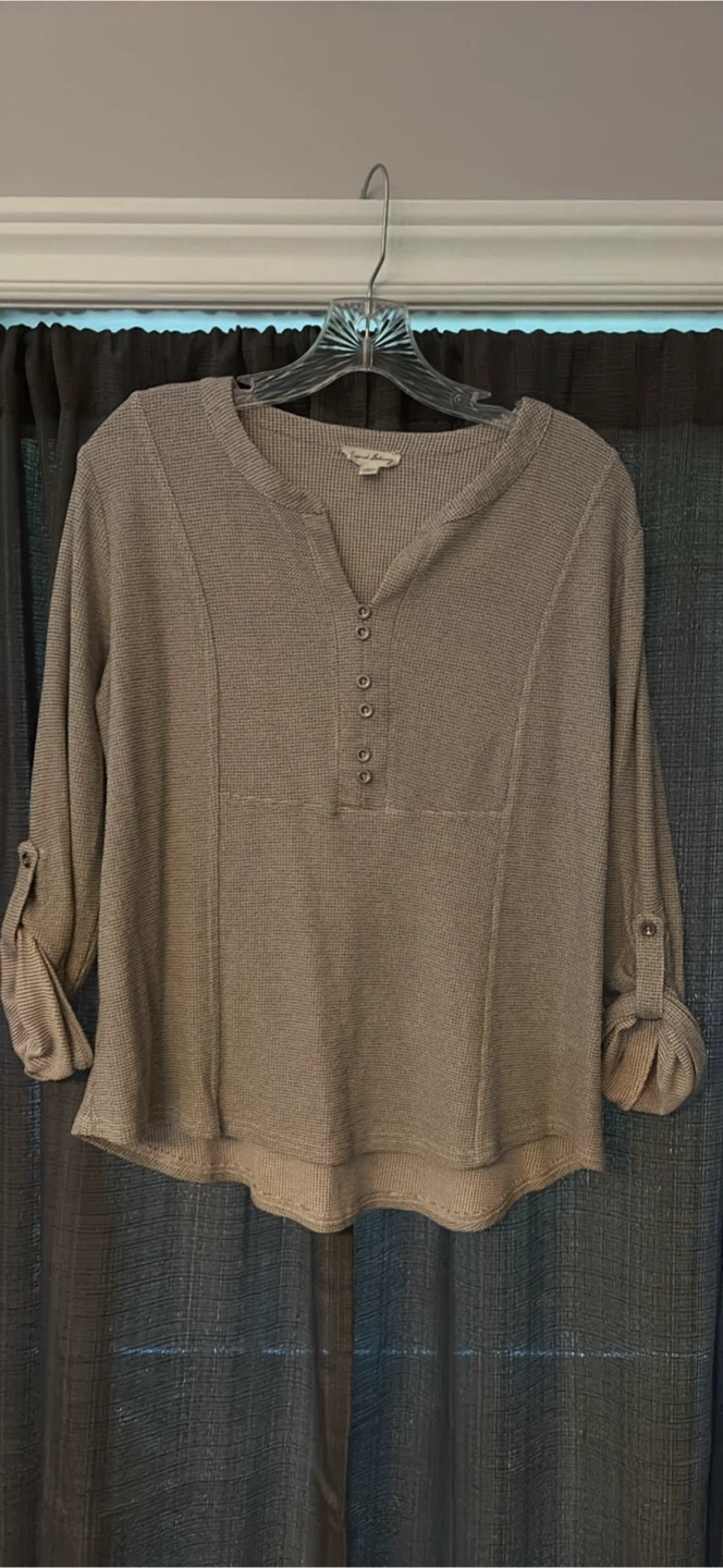 Lou and Grey Waffle Knit Henley
