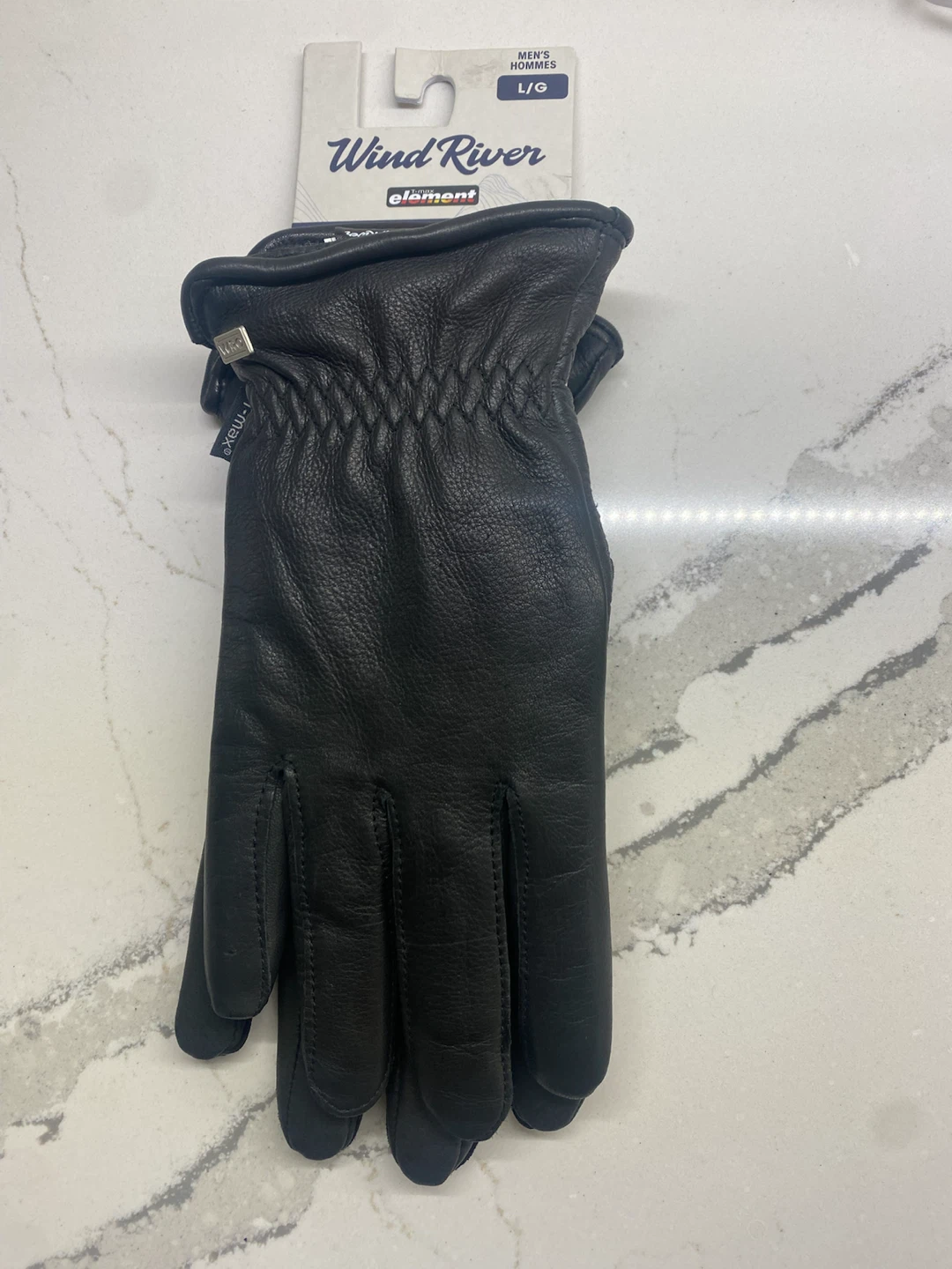 New Wind River Deerskin Leather Insulated Gloves - Black