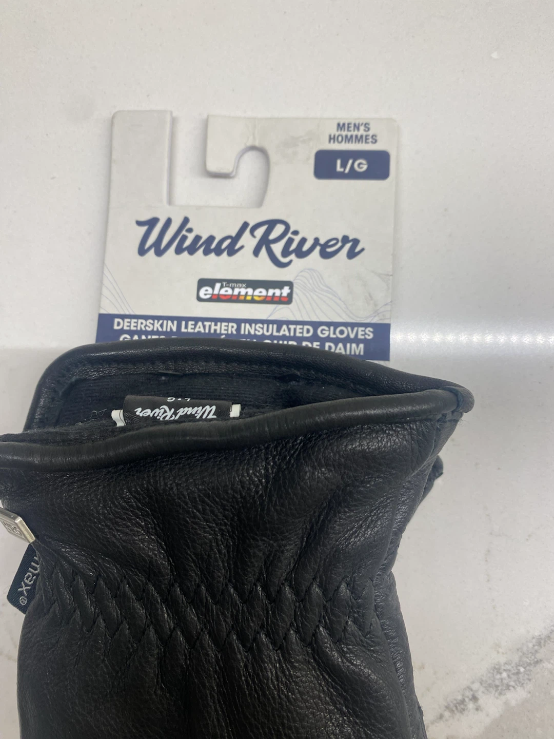 New Wind River Deerskin Leather Insulated Gloves - Black - photo 2