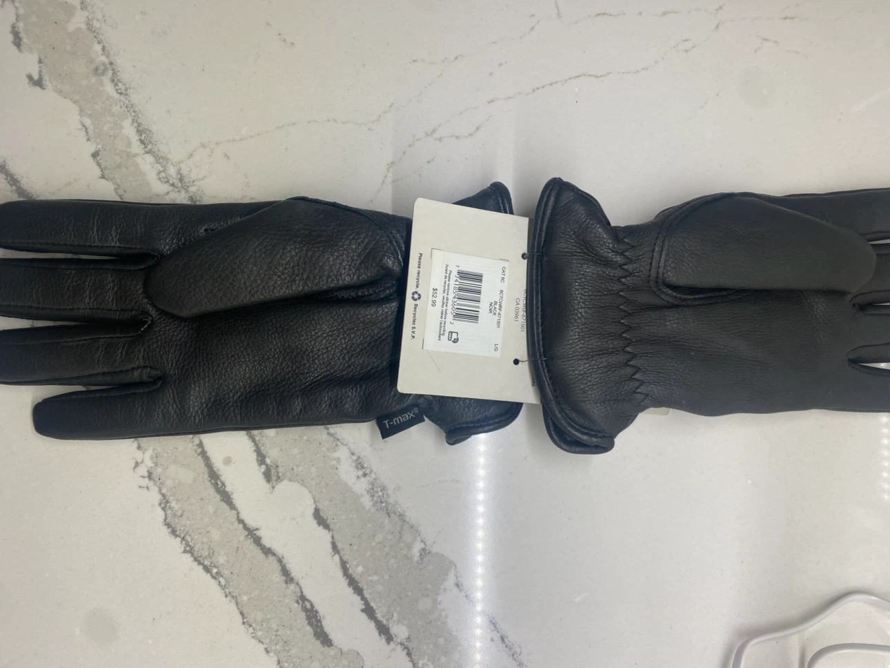 New Wind River Deerskin Leather Insulated Gloves - Black - photo 3