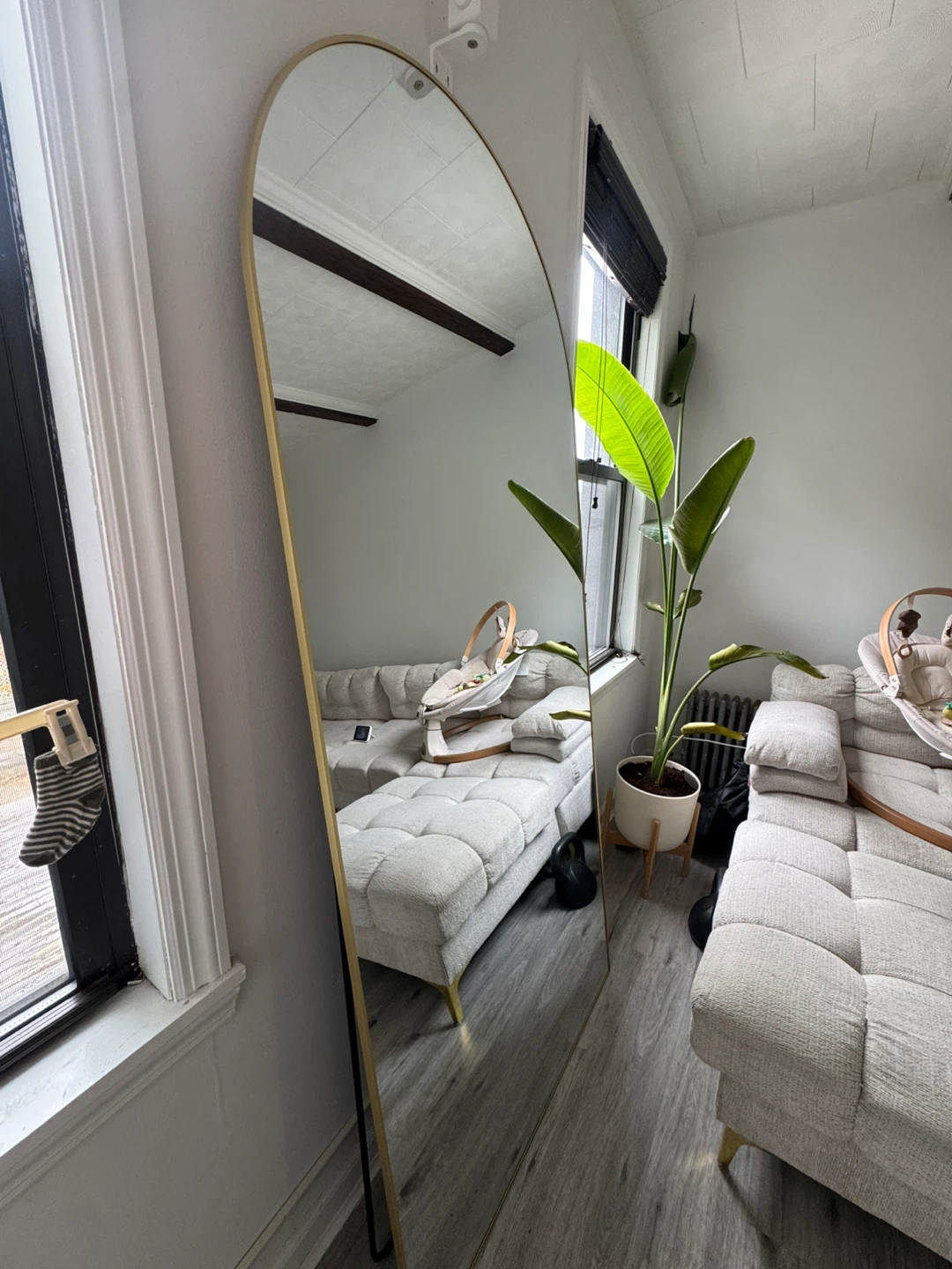 Arch Floor Mirror Gold