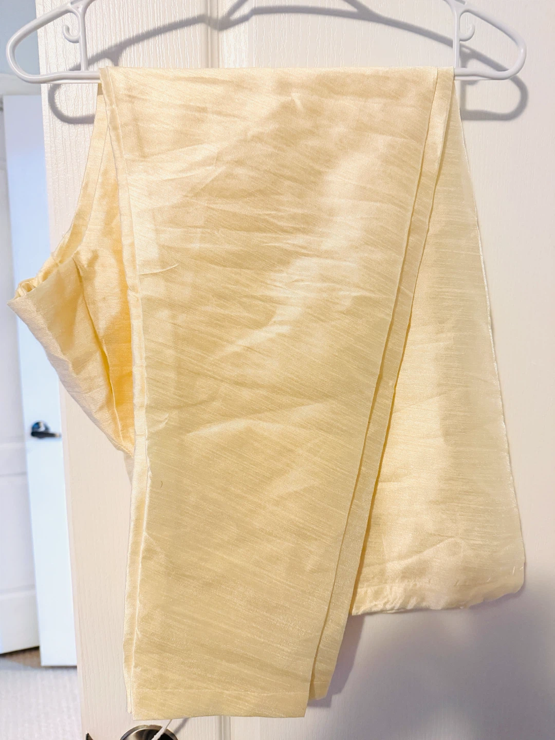 Mens Cream Kurta Set with Embroidered Blue Vest - photo 2