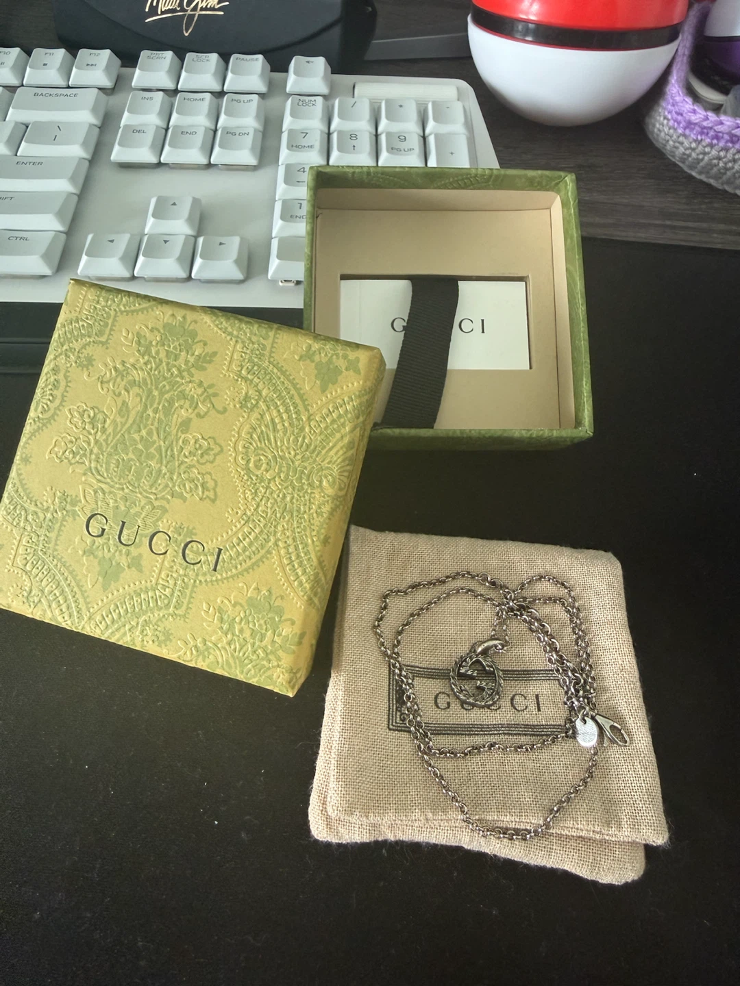 Gucci Interlocking G Silver Necklace Authentic - photo 3