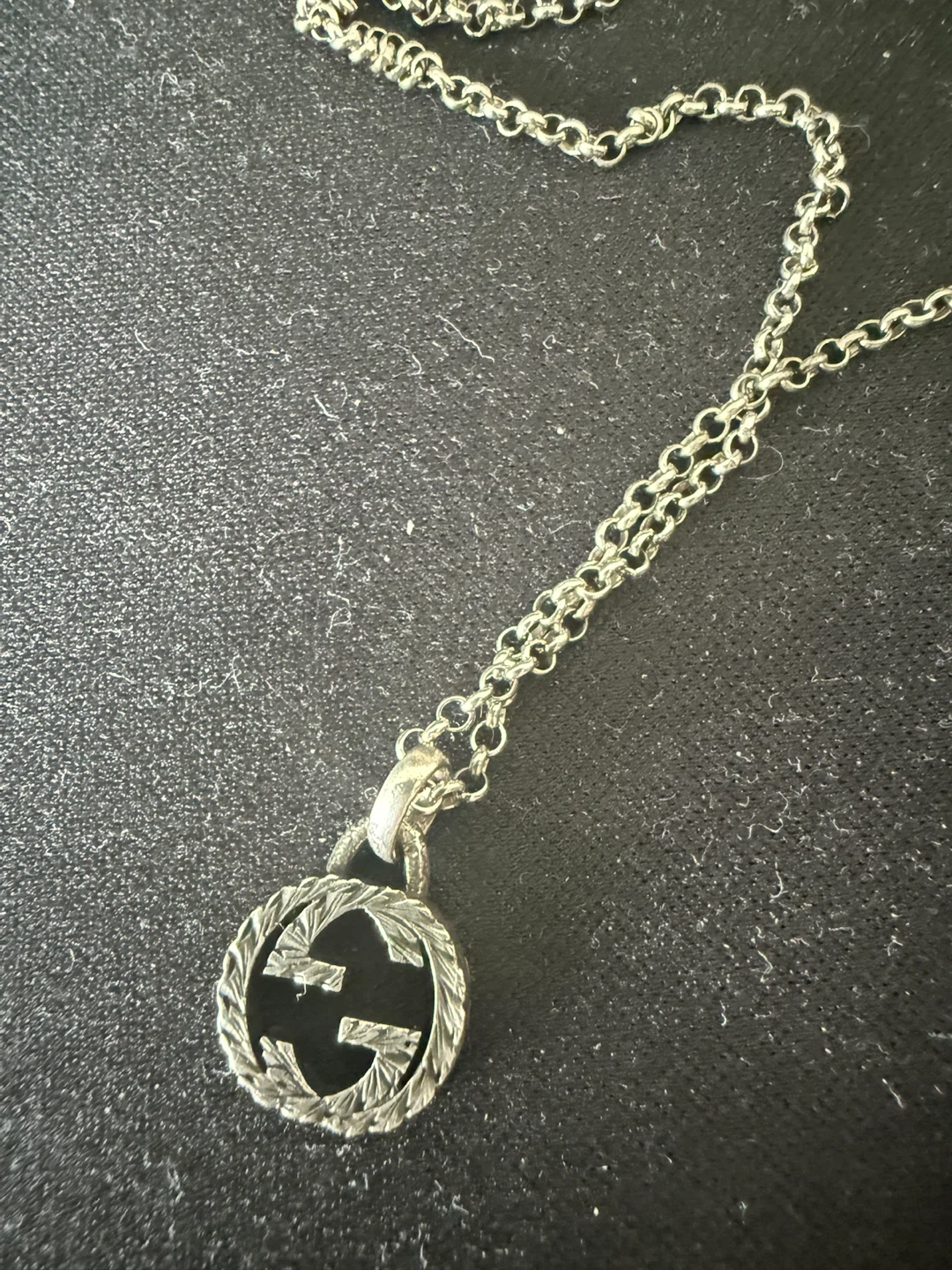 Gucci Interlocking G Silver Necklace Authentic - photo 4