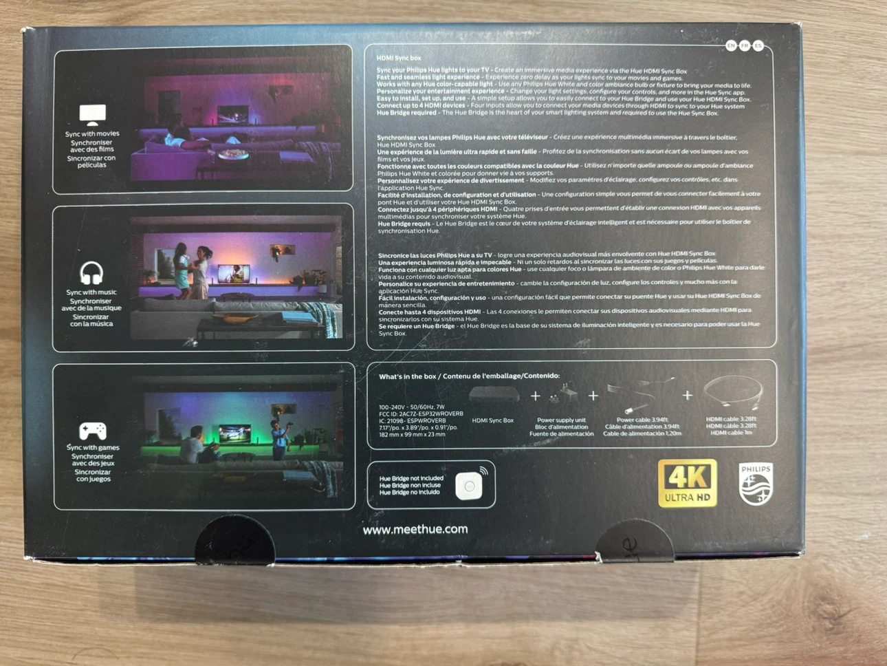 Philips Hue Play HDMI Sync Box 4K - 4 HDMI Inputs - BNIB/Sealed - photo 2