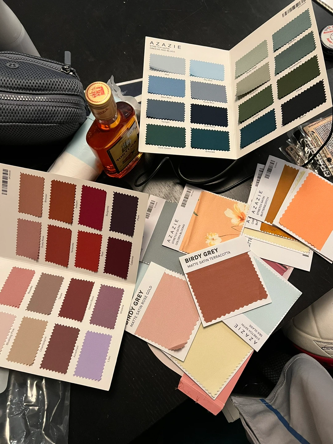 Azazie and Birdy Grey Fabric Swatches