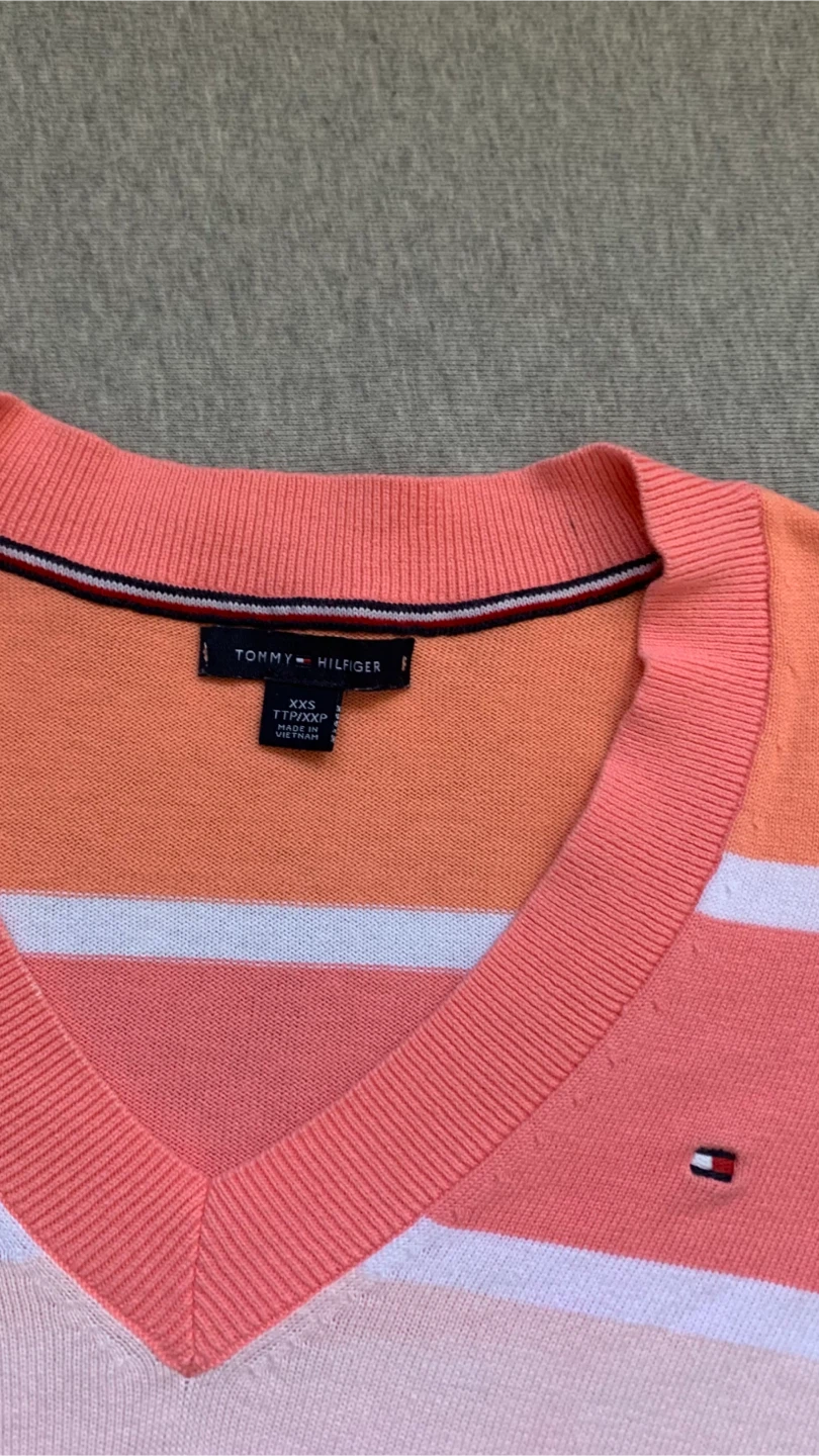 Tommy Hilfiger Striped V-Neck Sweater - Size XXS - photo 3