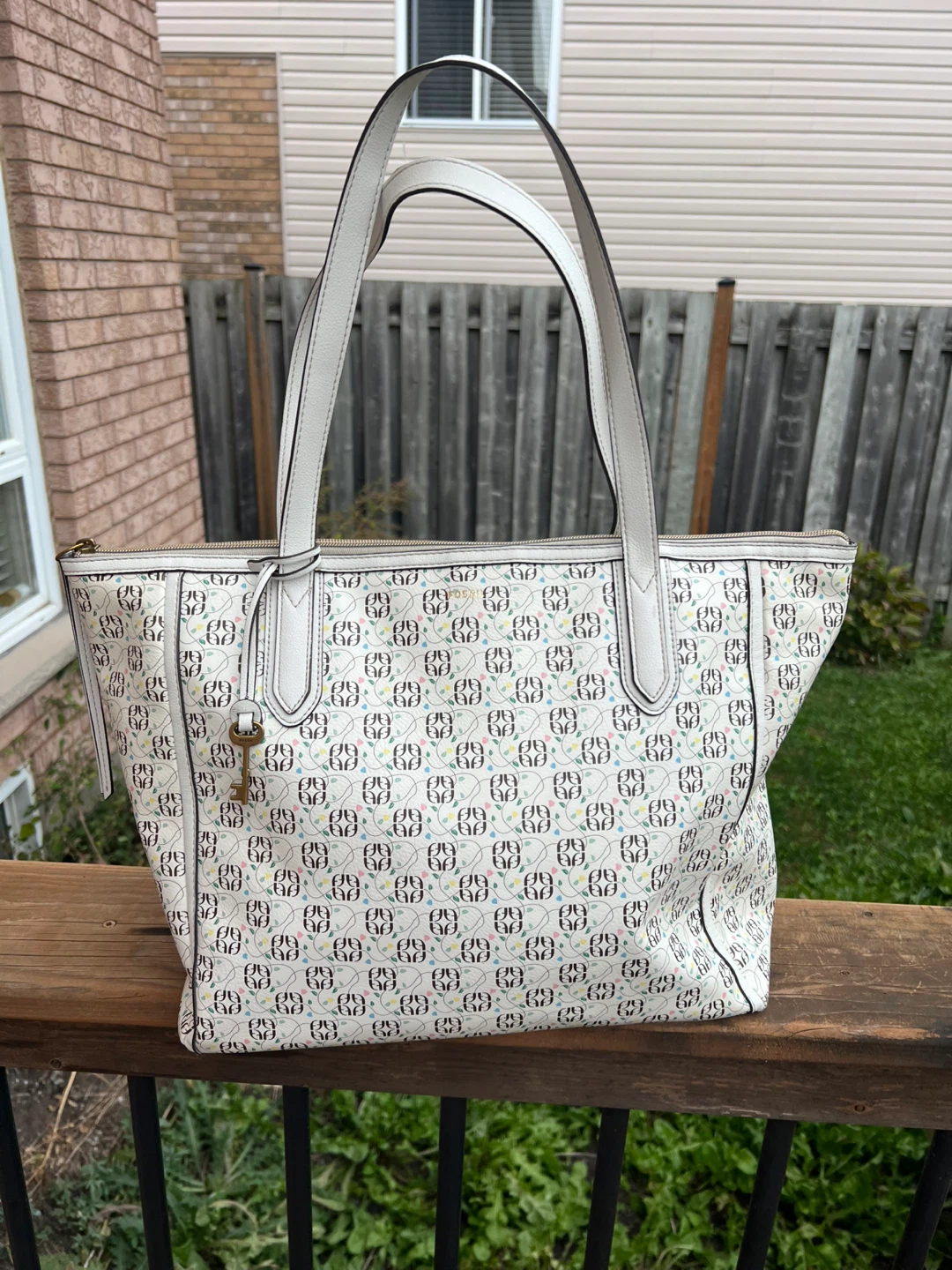 Fossil Patterned Tote Bag