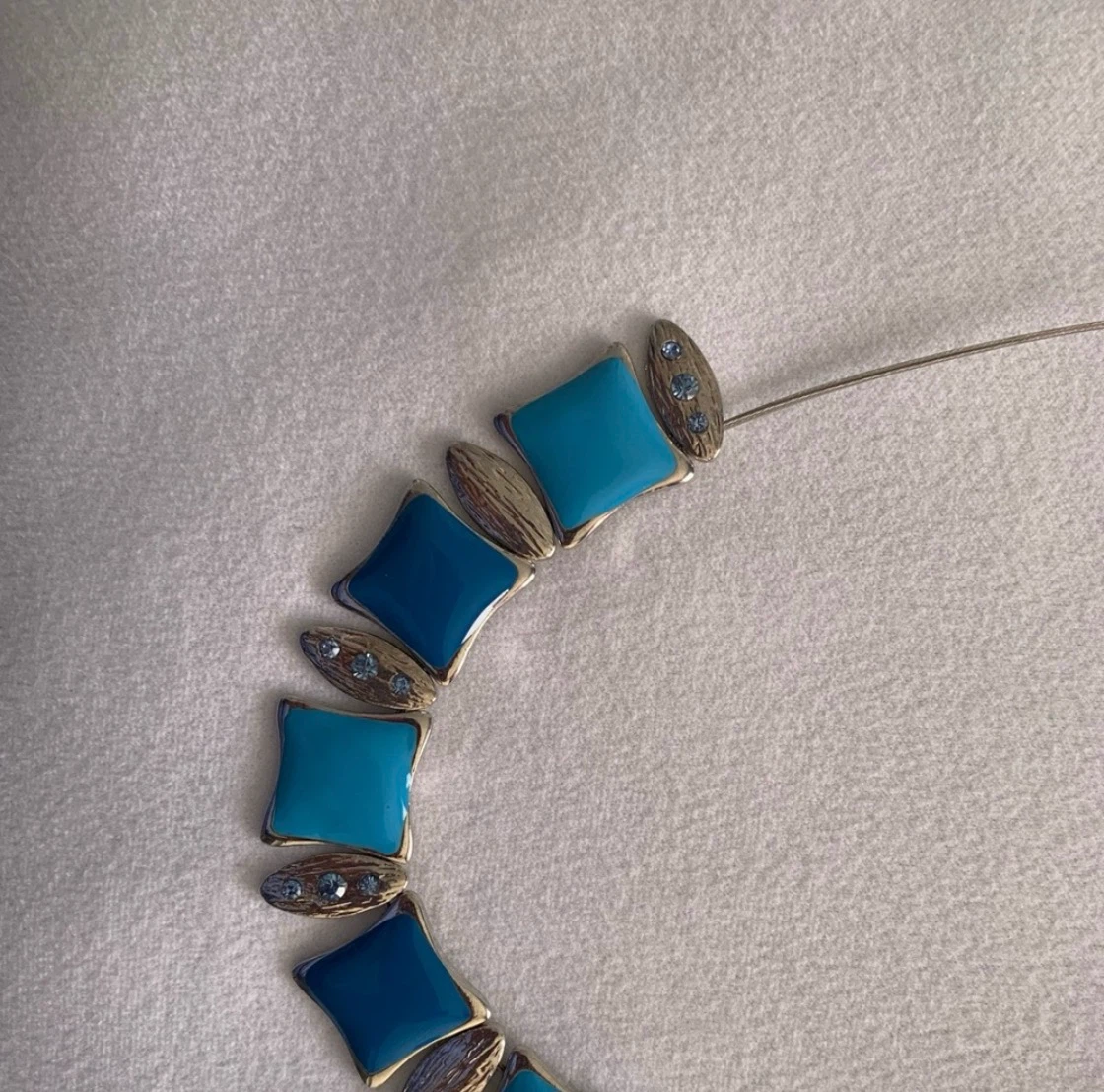 Blue Fashion Jewelry Necklace and Earring Set - photo 5