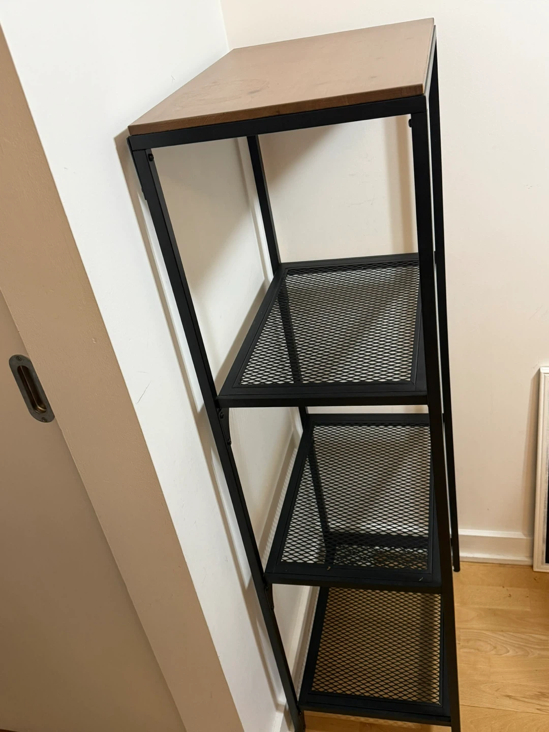 Industrial Style 4-Tier Metal and Wood Shelf