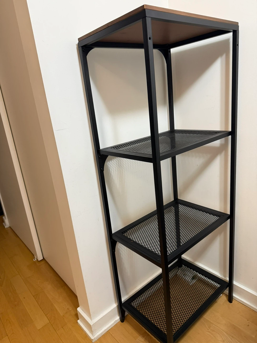 Industrial Style 4-Tier Metal and Wood Shelf - photo 2