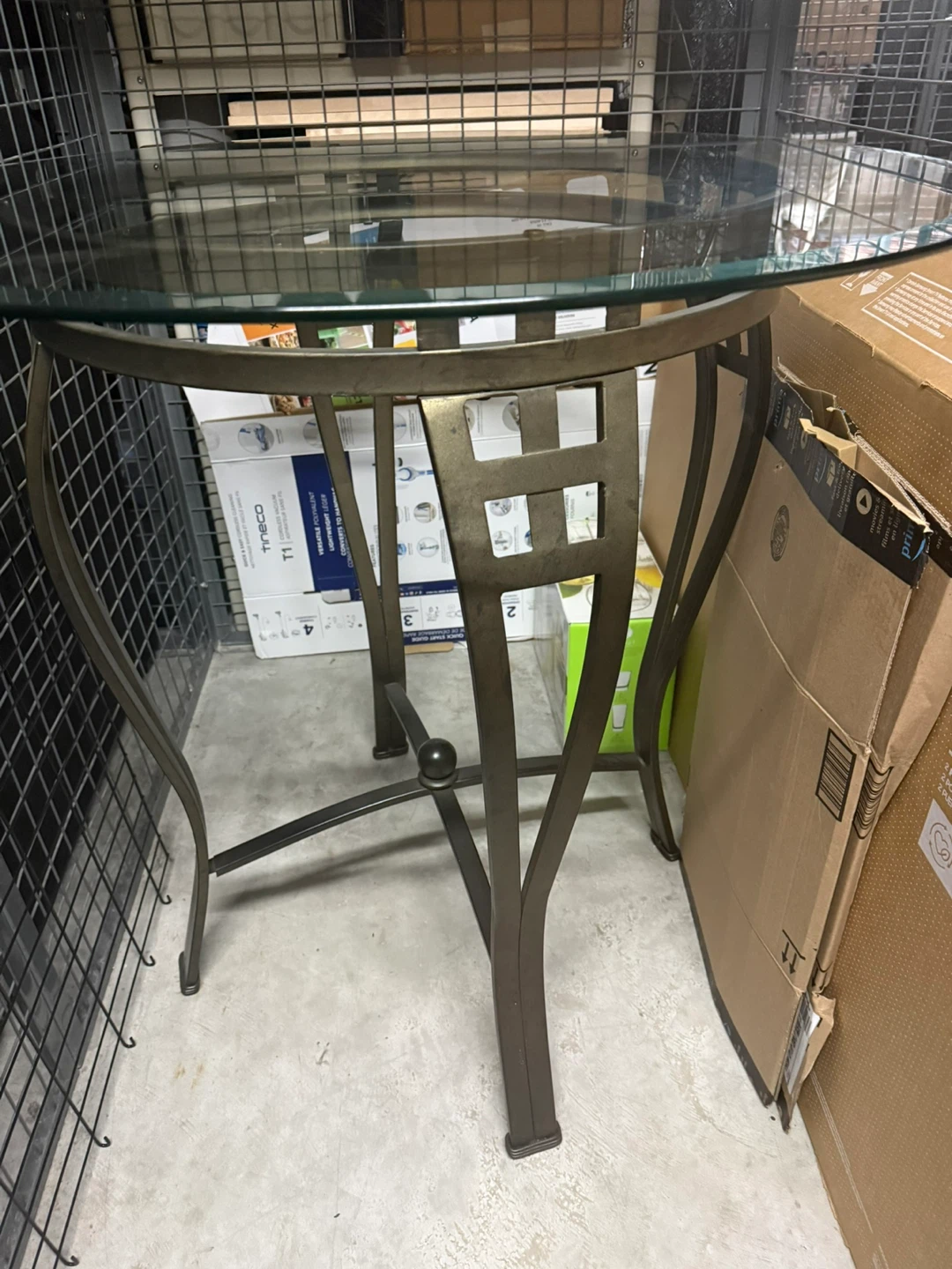 Round Glass Top Accent Table
