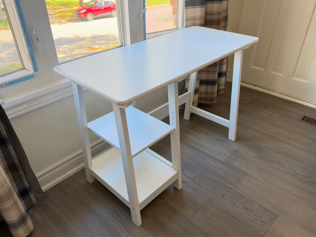 White Desk with Side Shelves - photo 2