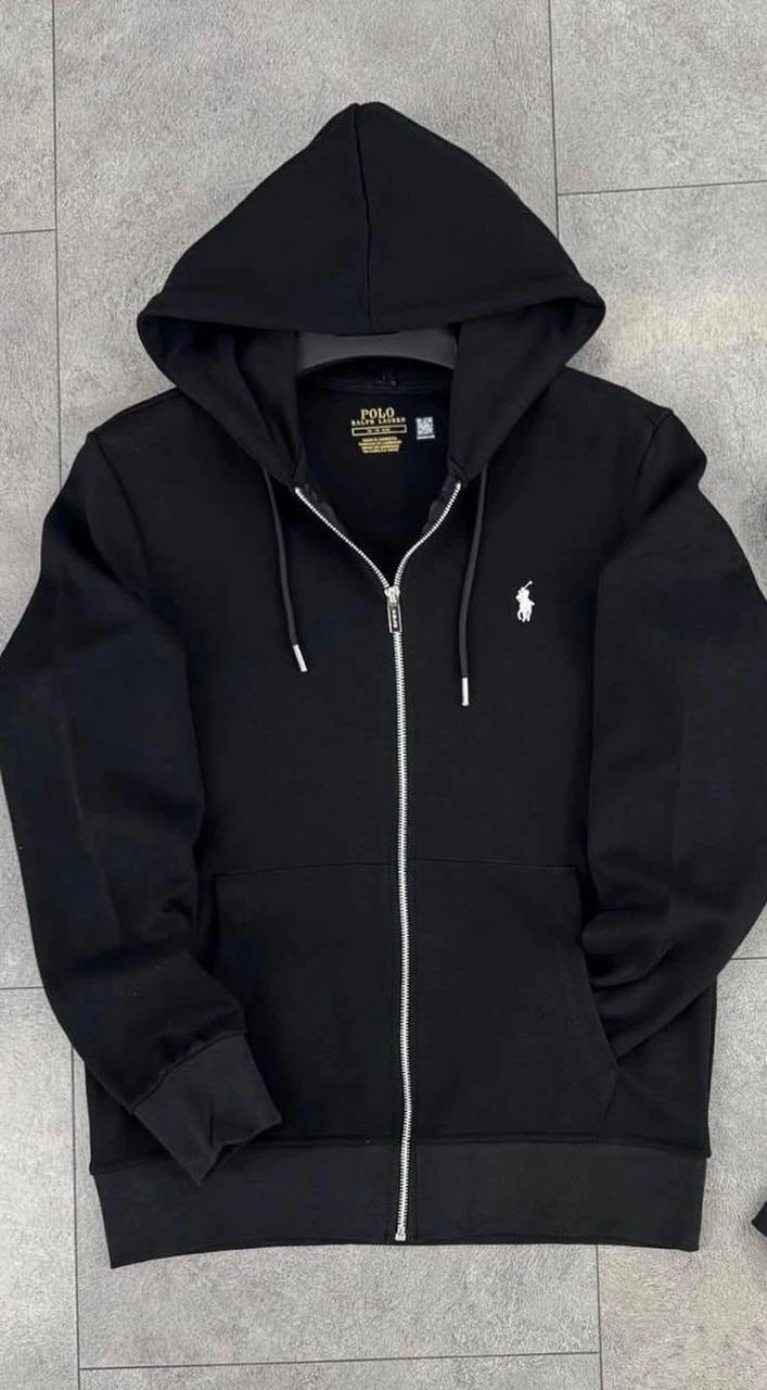 Polo Ralph Lauren Black Full-Zip Hoodie