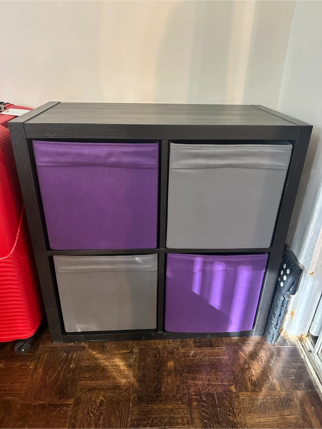 IKEA Kallax 2x2 Shelf Unit with 4 Storage Bins