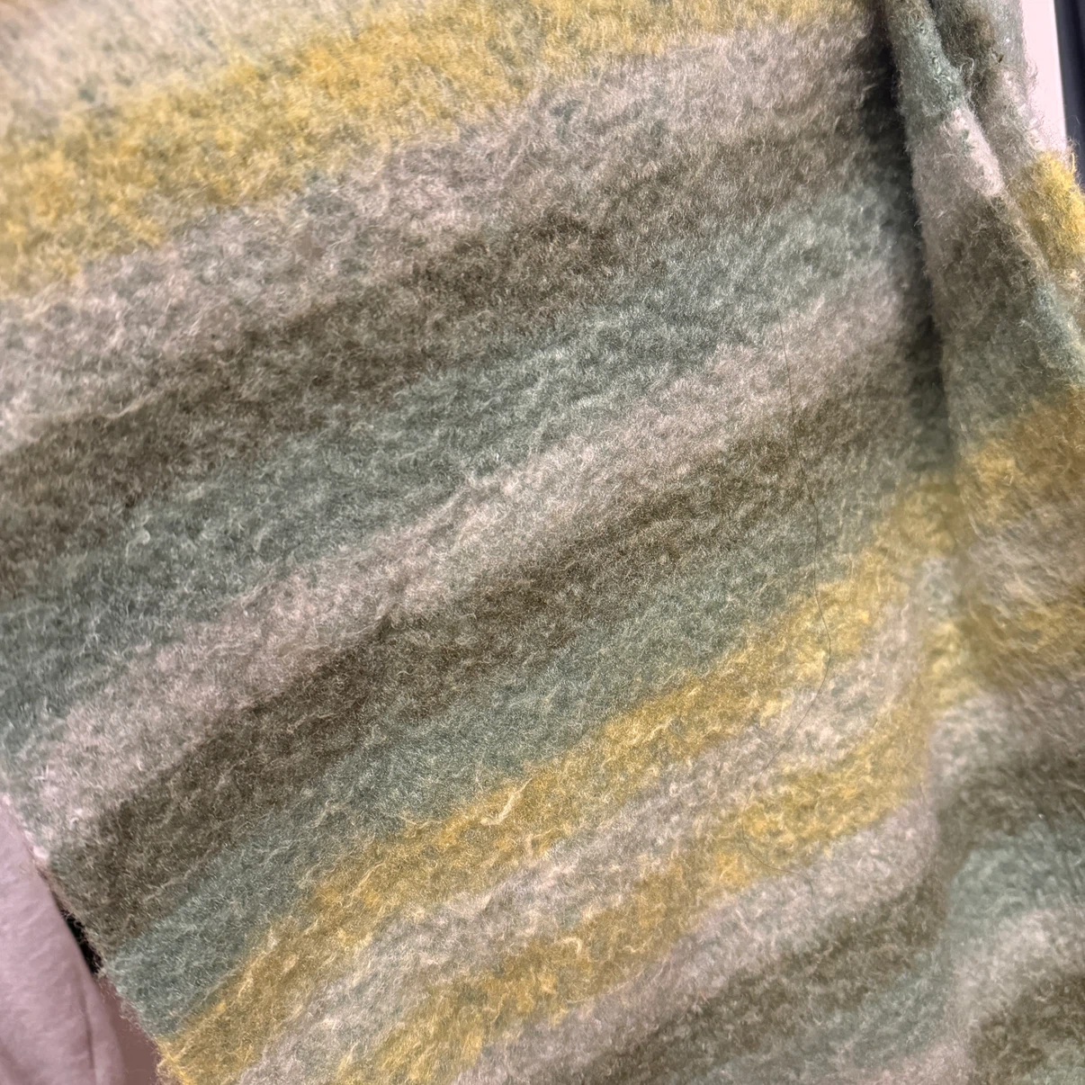 Green Striped Knit Scarf - photo 2