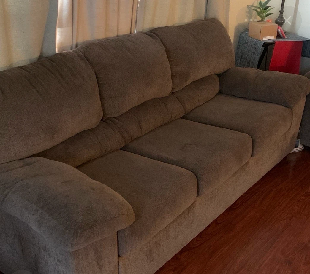 Brown Three-Seater Sofa
