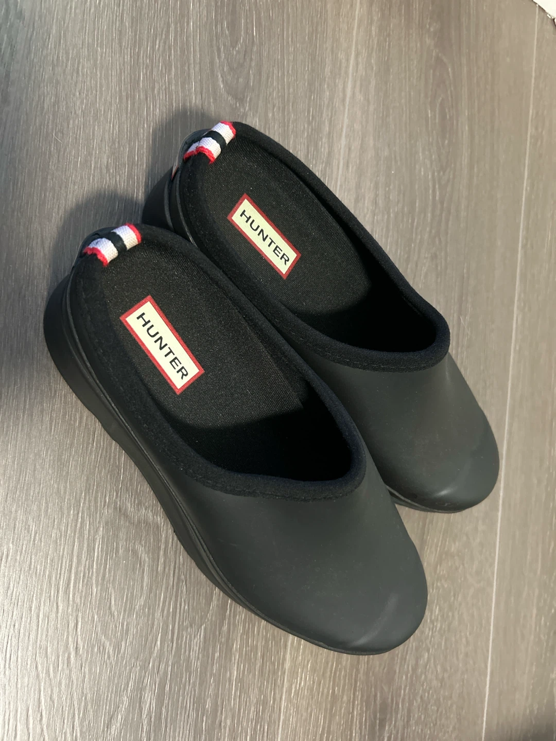 Brand new! Hunter Black slip-on Play Clog Size UK 7