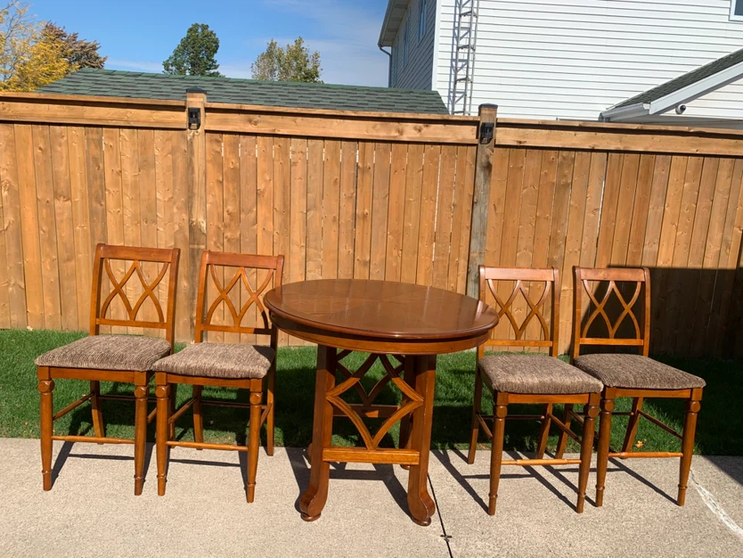 Pub Style Table & 4 Chairs