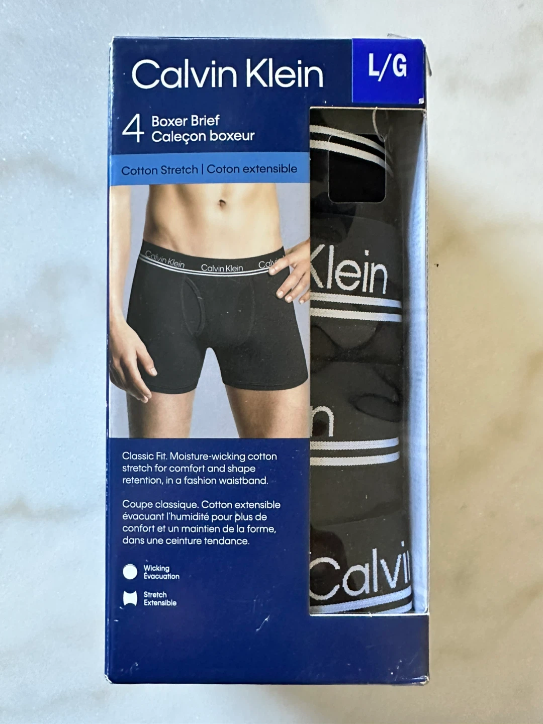 Calvin Klein 4-Pack Boxer Briefs, Size Large