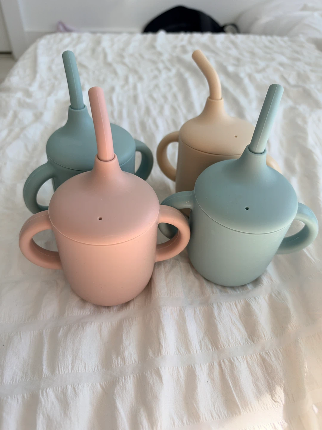 PandaEar Silicone Baby Straw Cups (4p)