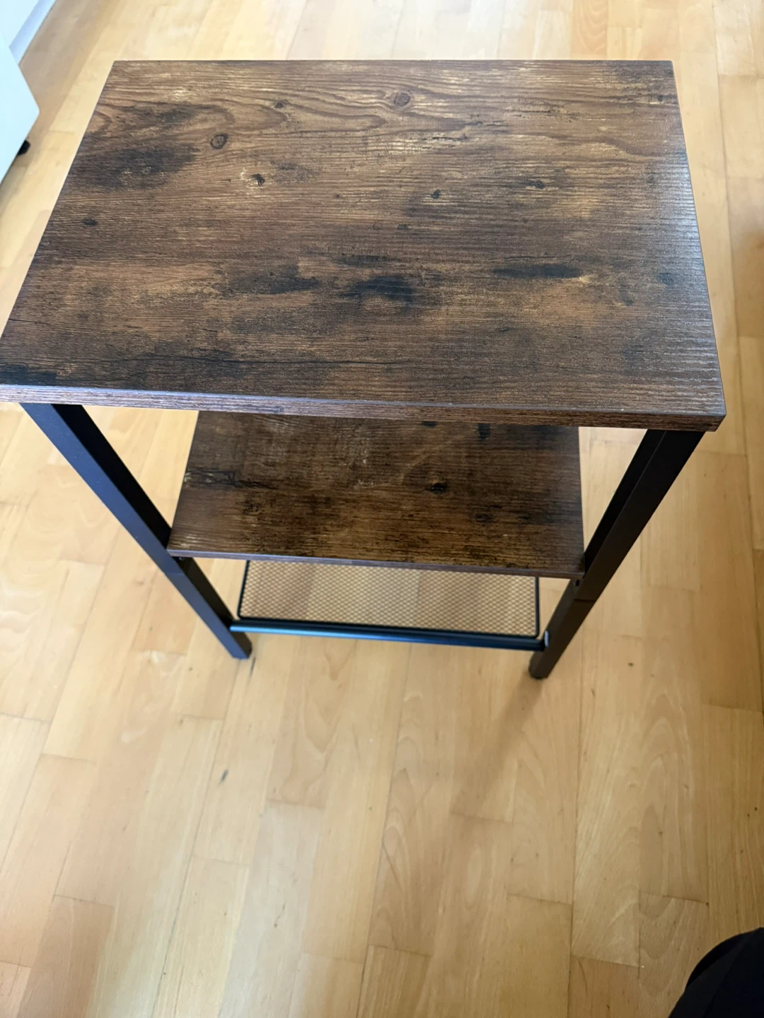 2 Rustic Wood and Metal Side Table