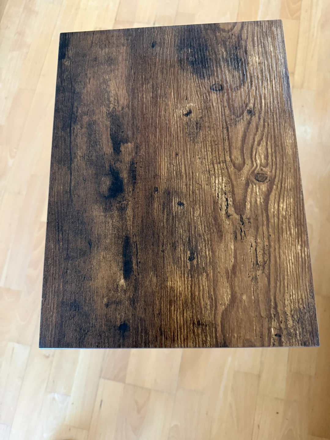 2 Rustic Wood and Metal Side Table - photo 2