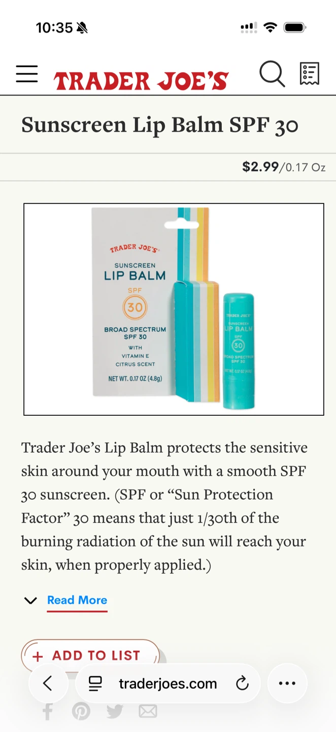 Unopened Trader Joe's Sunscreen Lip Balm SPF 30 - photo 4