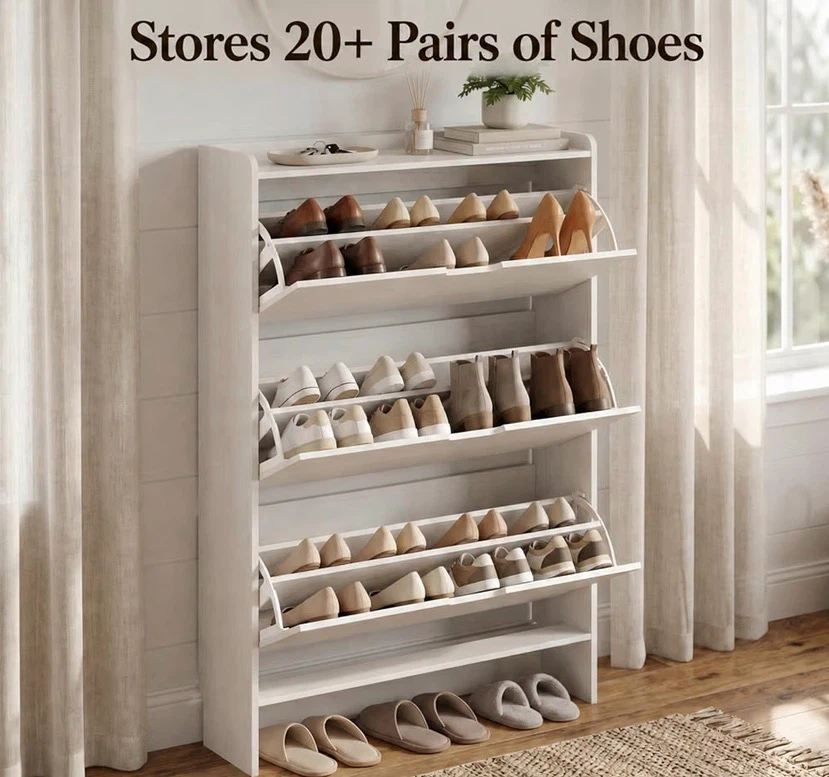 White Shoe Storage Cabinet