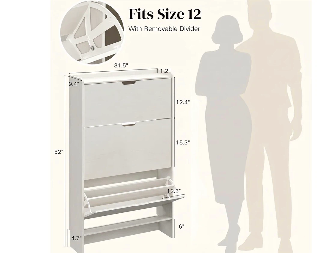 White Shoe Storage Cabinet - photo 2