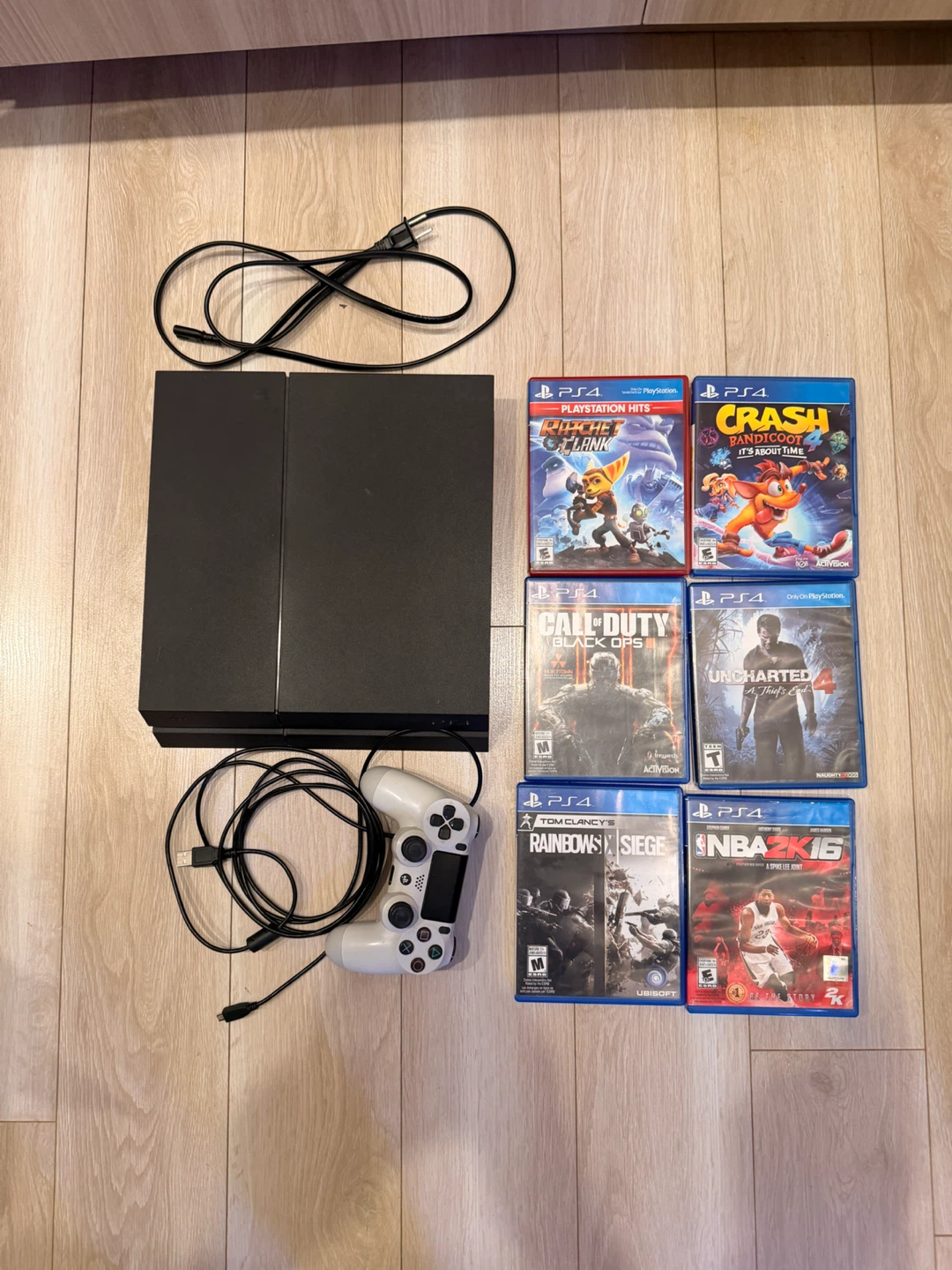 PS4 Console Bundle (For Parts/Repair) + Controller & 6 Games