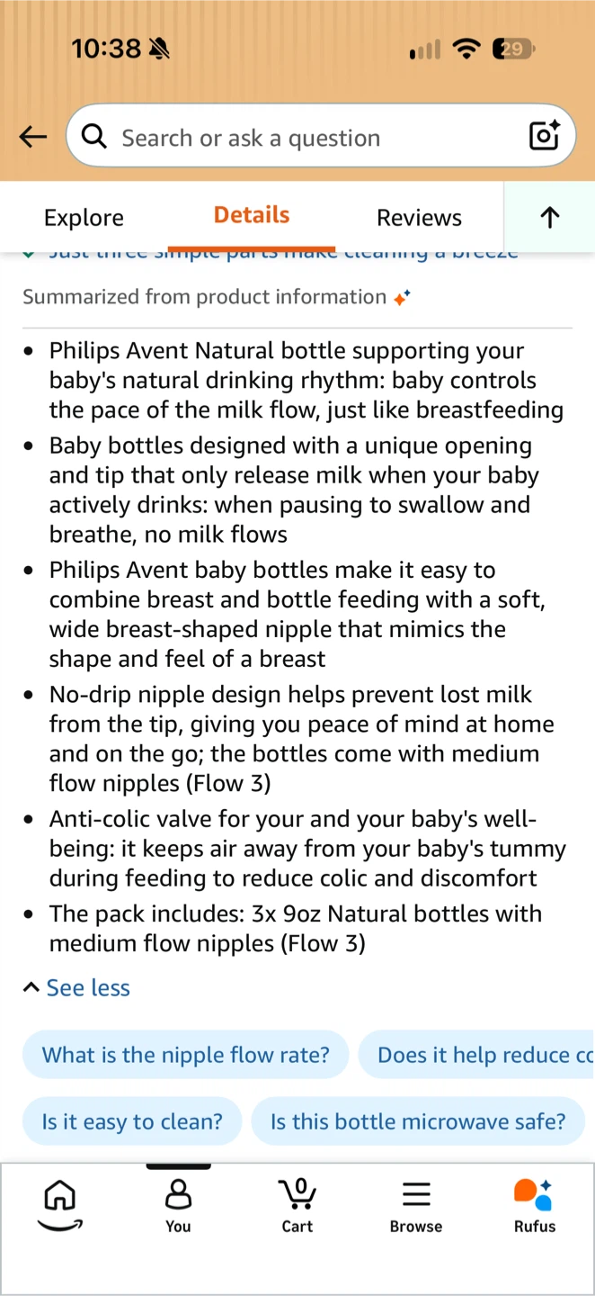 Philips Avent Glass Baby Bottles 240ml (3p) - photo 3