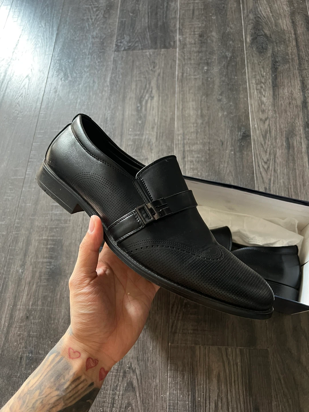 Black Slip-On Dress Shoes - size 45