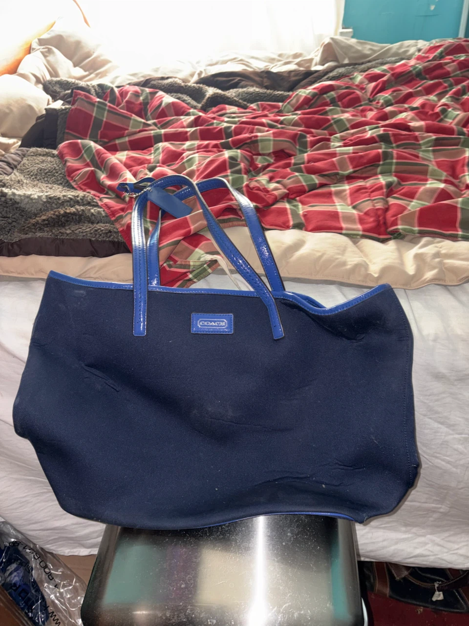 Coach Navy Blue Tote Bag