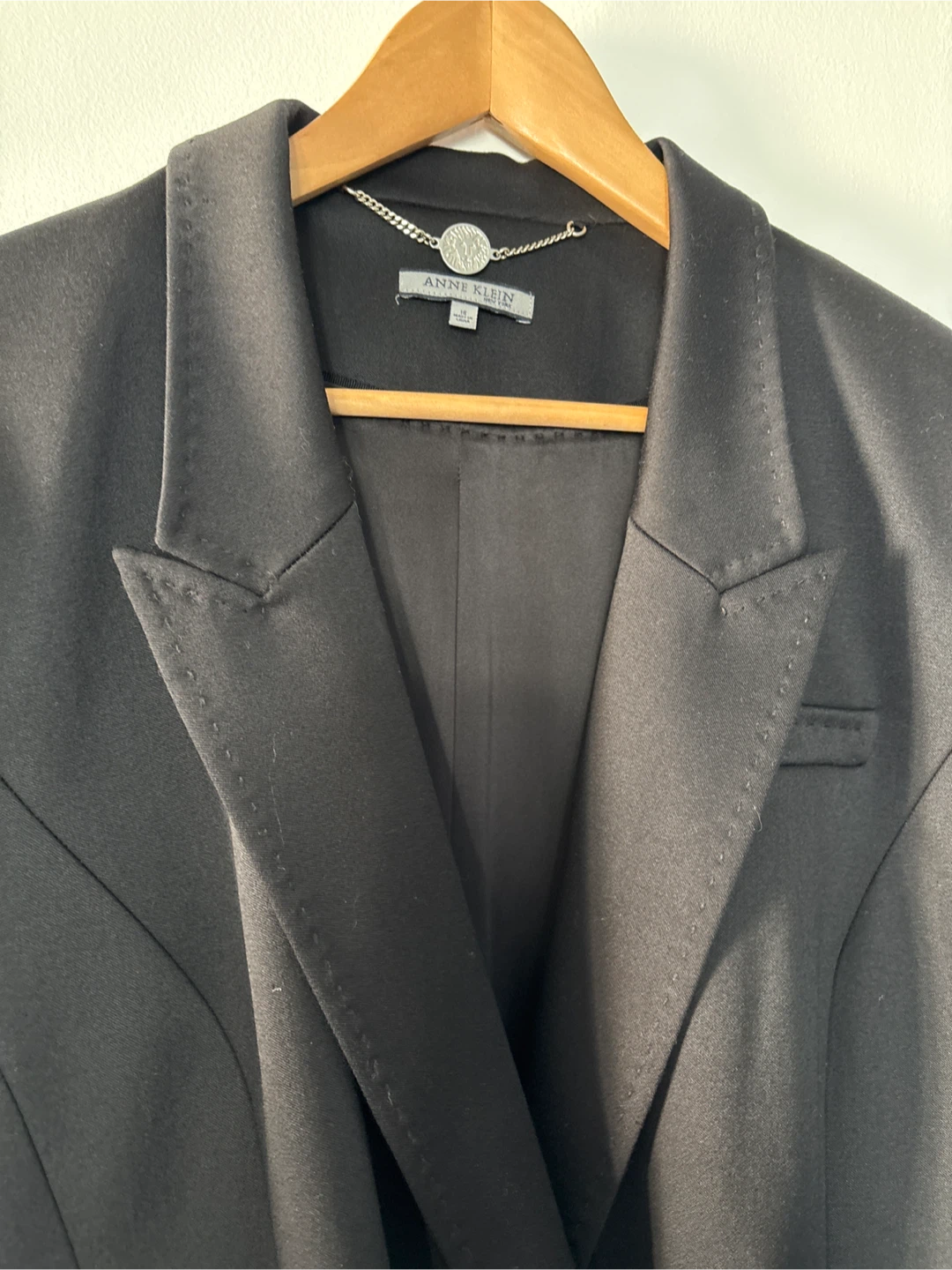Anne Klein Black Wool Blazer Size 16 - photo 3