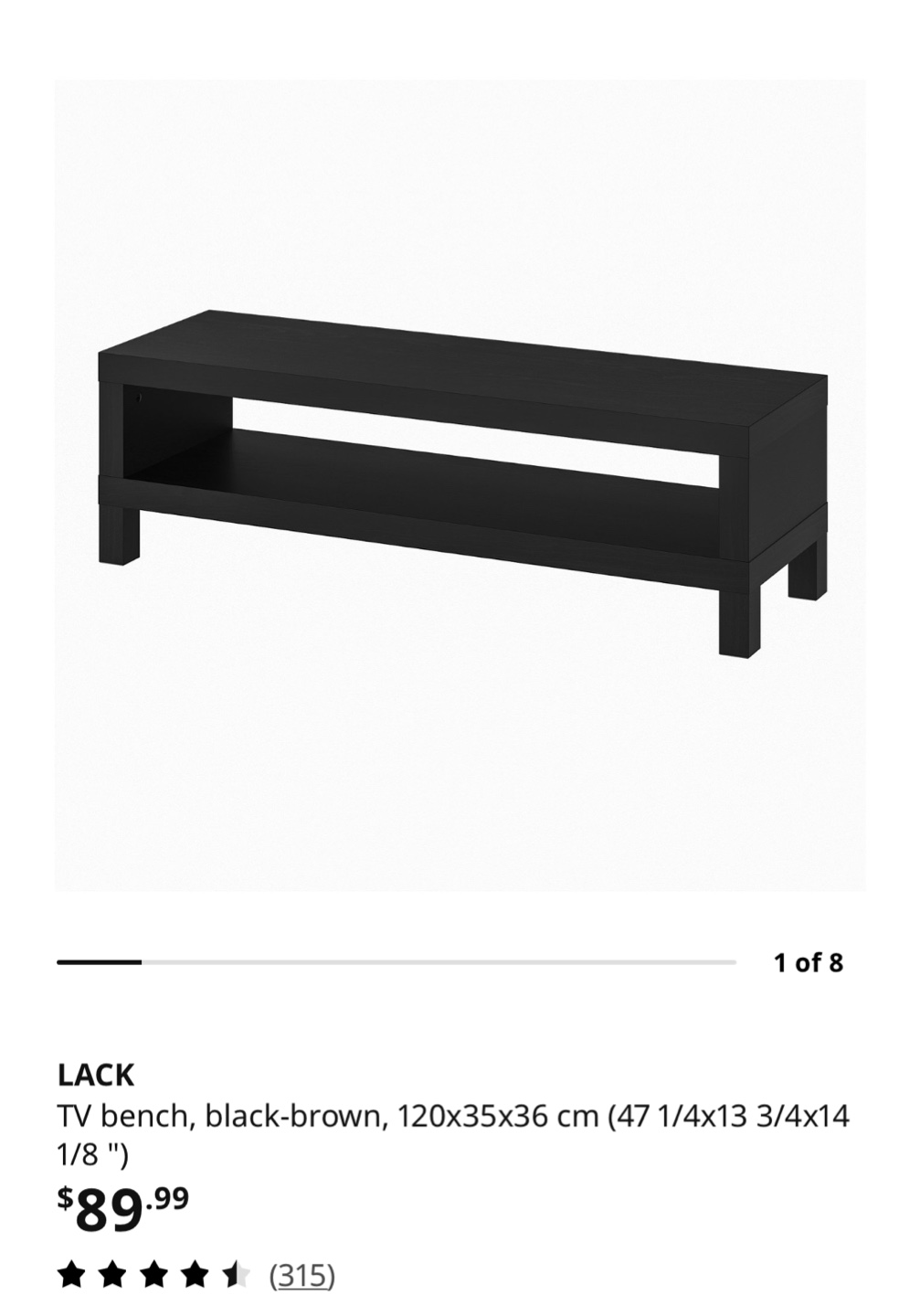 IKEA TV Bench/Coffee Table Black - photo 3