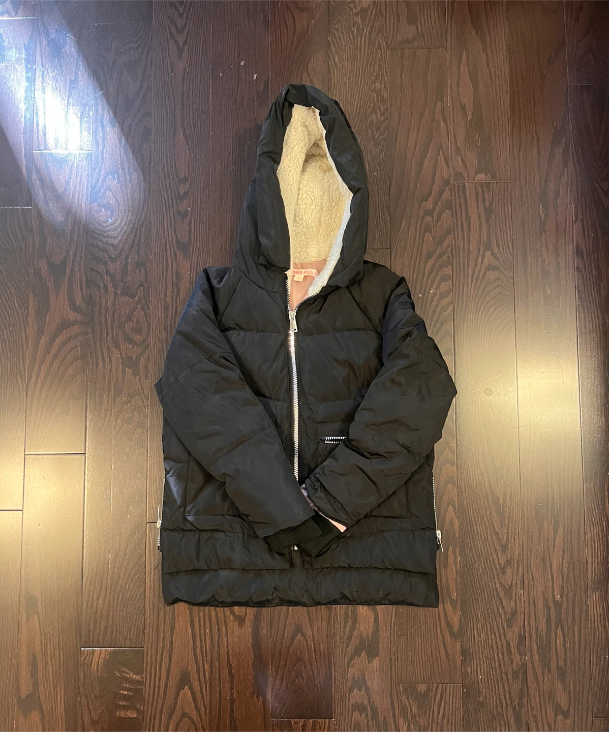 C|SONO Kids Black Hooded Puffer Jacket Size 10