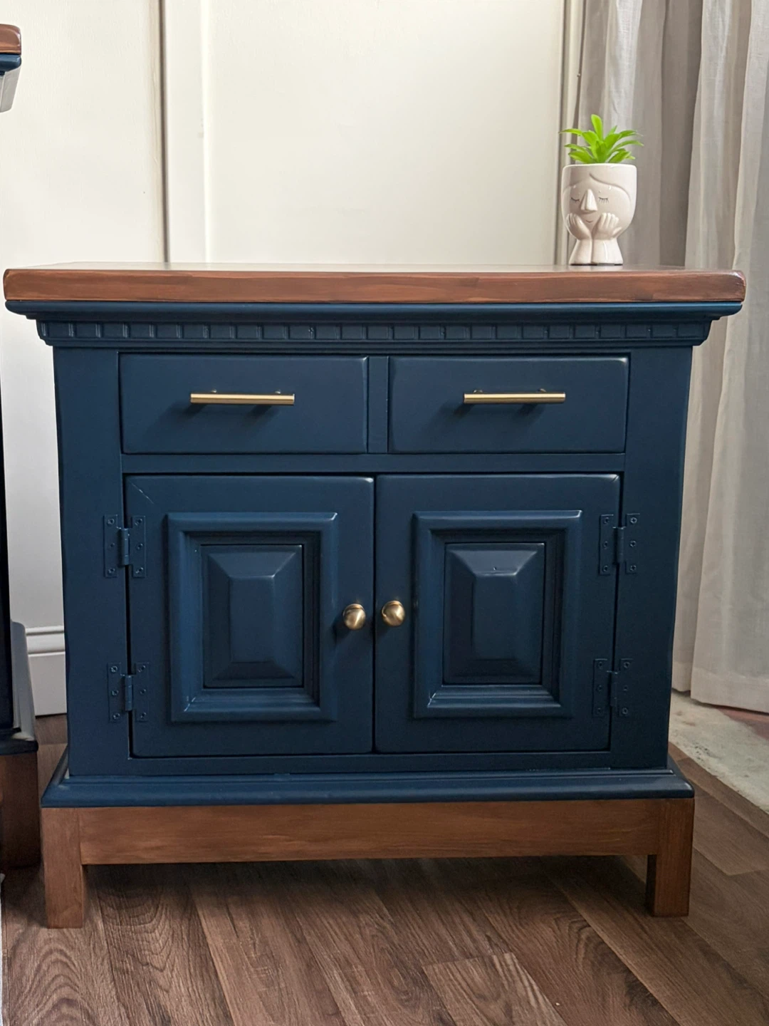 Refinished Navy Blue Bedroom Dresser Set - photo 5